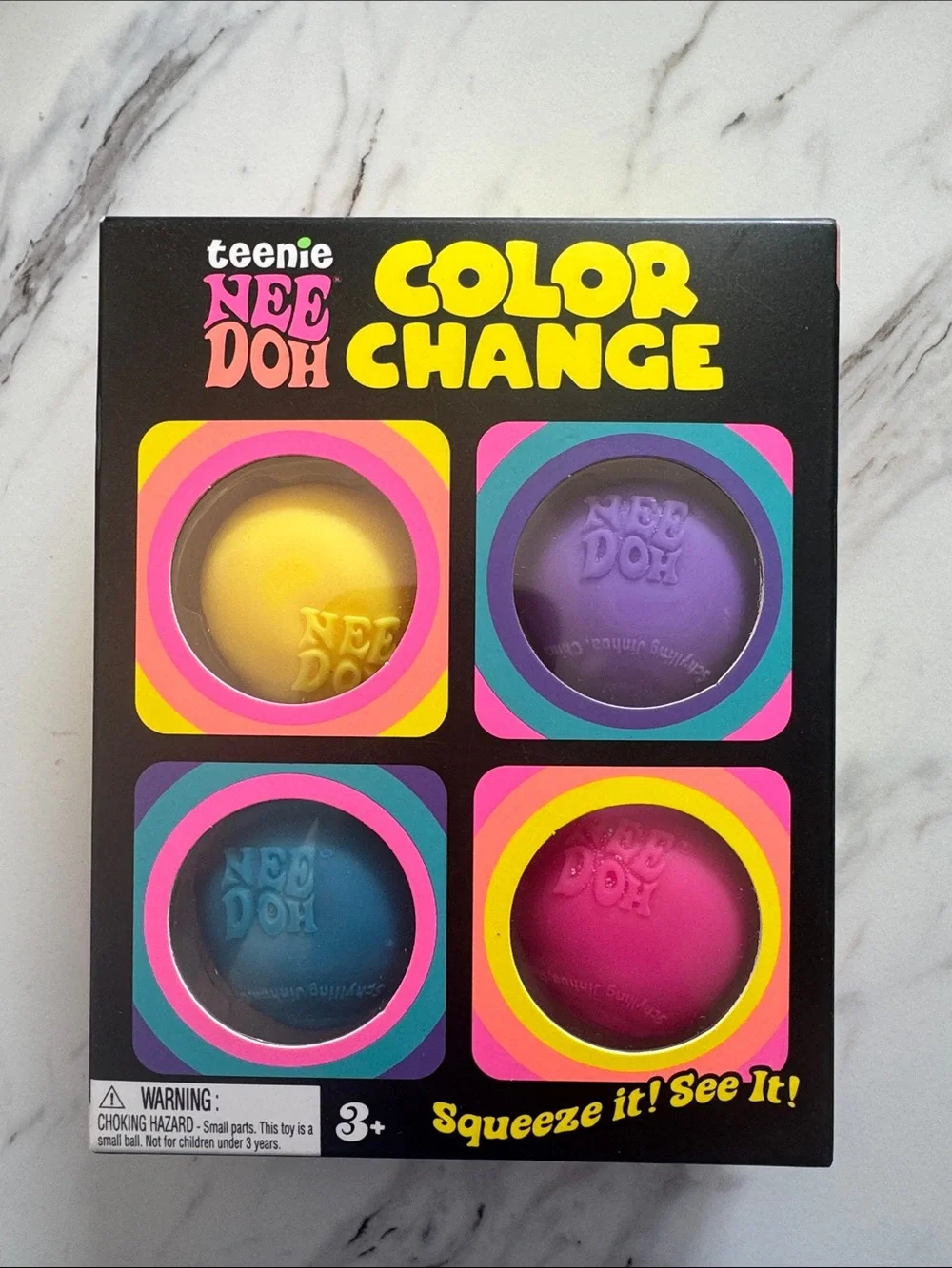 Authentic Teenie NeeDoh Color Pack - Yellow, Purple, Blue, Pink